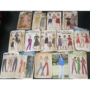Vintage Sewing Patterns 1970's 14pc Lot New And Used
